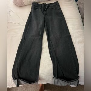 GAP dark grey high rise stride jeans